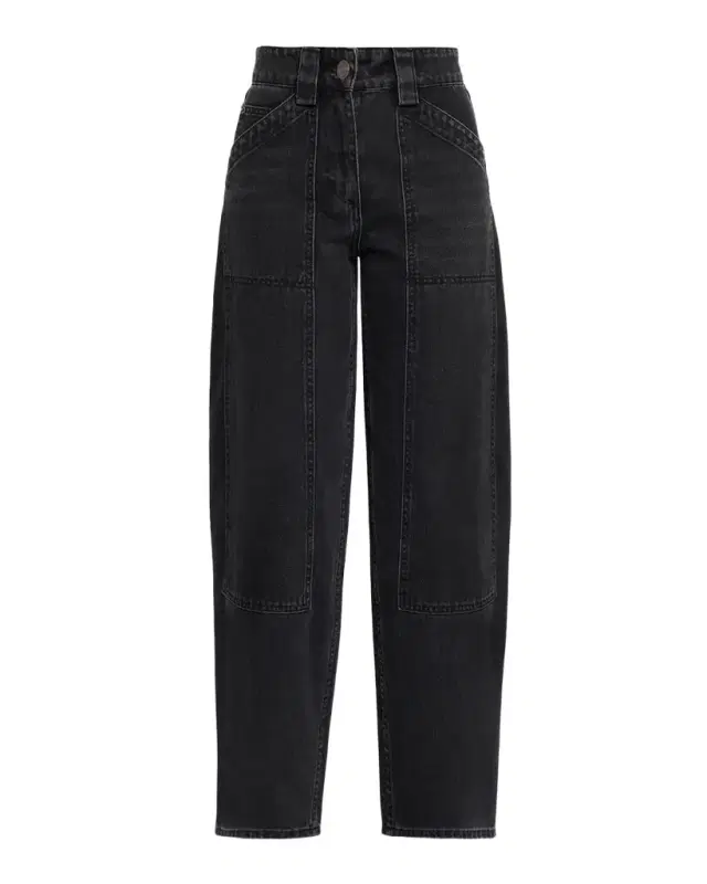 Co High-Rise Denim Crop Balloon Pants