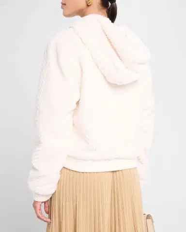 LE SUPERBE Superfur Chevron Zip Hoodie | Thumbnail 3