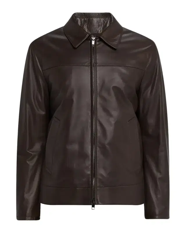 Men 's Leather Bomber Jacket