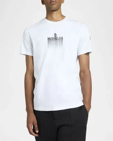 Moncler Men's Blurred Logo Crewneck T-Shirt | Thumbnail 4