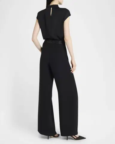 Giorgio Armani Strass Waistband Straight-Leg Silk Trousers | Thumbnail 3 Giorgio Armani Strass Waistband Straight-Leg Silk Trousers | Thumbnail 3