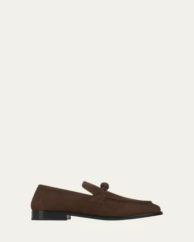 Bottega Veneta Men's Astaire Suede Knot Loafers | Thumbnail 11