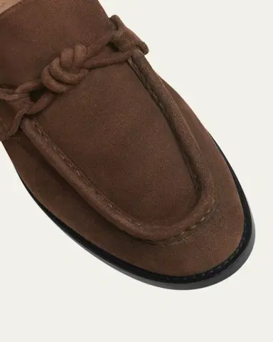 Bottega Veneta Men's Astaire Suede Knot Loafers | Thumbnail 14