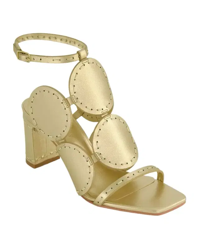 New Moon Circle Metallic Leather Sandals