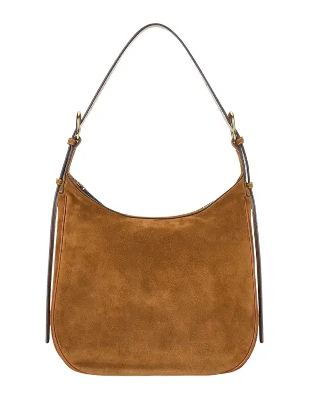 Pine Zip Suede Hobo Bag