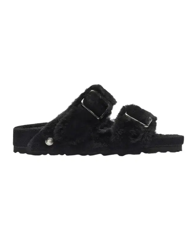 1774 Birkenstock Arizona Shearling Dual-Buckle Slide Sandals