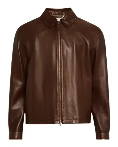 dunhill Men's Harrington Full-Zip Leather Jacket | Thumbnail 1