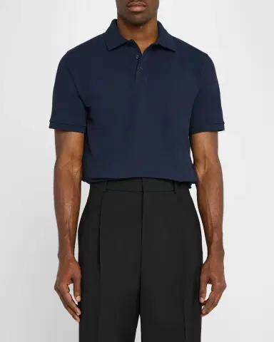 Saint Laurent Men's Pique Polo Shirt | Thumbnail 4