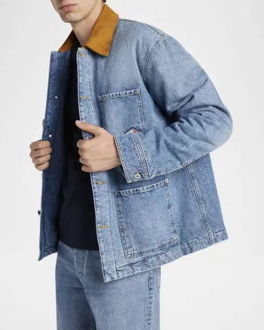 Bottega Veneta Men's Eco Wash Denim Blouson Jacket | Thumbnail 5 Bottega Veneta Men's Eco Wash Denim Blouson Jacket | Thumbnail 5