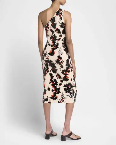 Bottega Veneta Printed One-Shoulder Sequined Compact Viscose Midi Dress | Thumbnail 3 Bottega Veneta Printed One-Shoulder Sequined Compact Viscose Midi Dress | Thumbnail 3