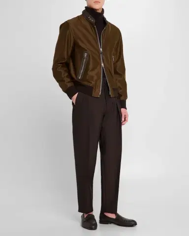 Brioni Men's Woven Napa Leather Penny Loafers | Thumbnail 3