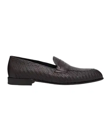 Brioni Men's Woven Napa Leather Penny Loafers | Thumbnail 1