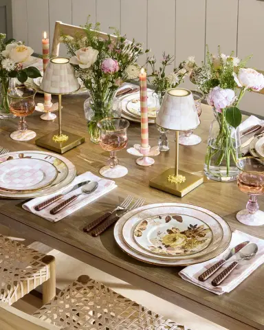 MacKenzie-Childs Rosy Check Butterfly Candle Holders, Set of 2 | Thumbnail 4