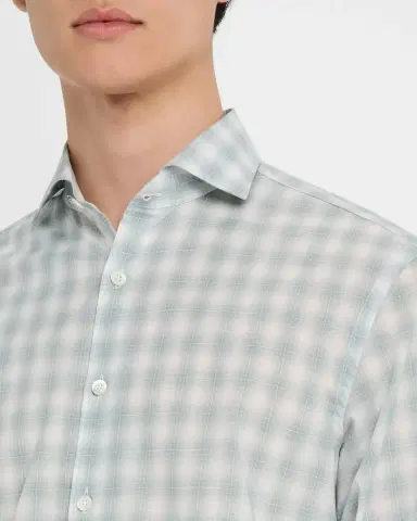 Canali Men's Cotton Ombre Check Sport Shirt | Thumbnail 5