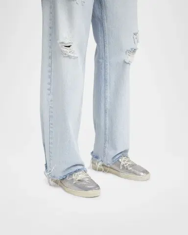 Golden Goose Men's Ball Star Metallic Low-Top Sneakers | Thumbnail 2 Golden Goose Men's Ball Star Metallic Low-Top Sneakers | Thumbnail 2