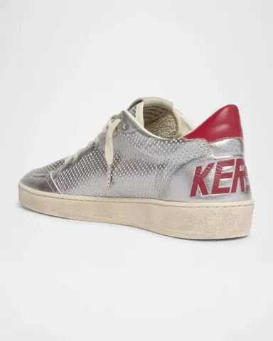 Golden Goose Men's Ball Star Metallic Low-Top Sneakers | Thumbnail 4 Golden Goose Men's Ball Star Metallic Low-Top Sneakers | Thumbnail 4