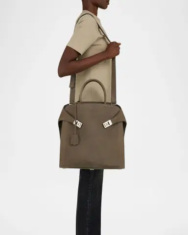 Ferragamo Men's Hug Hammered Calfskin Tote Bag | Thumbnail 4