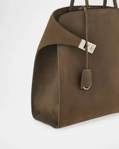 Ferragamo Men's Hug Hammered Calfskin Tote Bag | Thumbnail 5