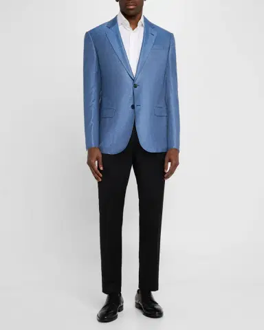 Emporio Armani Men's Bamboo Micro-Squares Sport Coat | Thumbnail 2 Emporio Armani Men's Bamboo Micro-Squares Sport Coat | Thumbnail 2