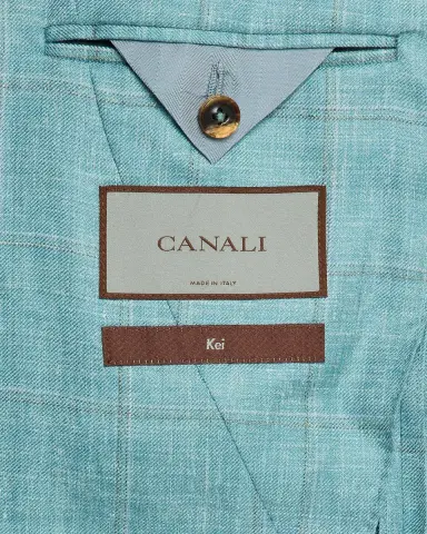 Canali Men's Cashmere, Silk and Linen Windowpane Sport Coat | Thumbnail 6