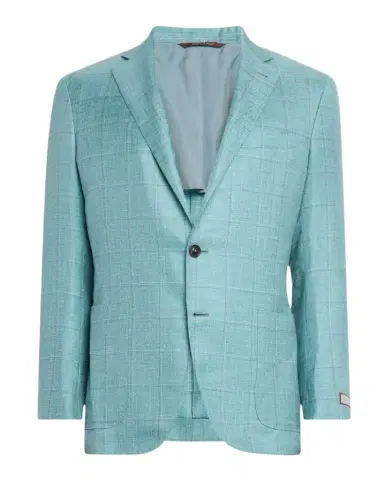 Canali Men's Cashmere, Silk and Linen Windowpane Sport Coat | Thumbnail 1