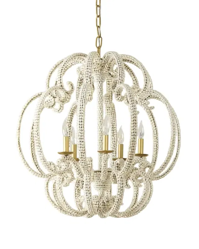 Neiman Marcus Scroll Shell 5-Light Chandelier - 25"