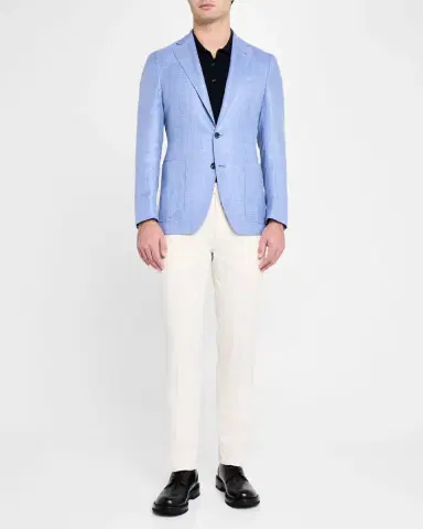 Canali Men's Wool-Blend Hopsack Blazer | Thumbnail 2 Canali Men's Wool-Blend Hopsack Blazer | Thumbnail 2