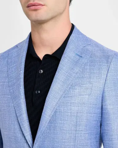 Canali Men's Wool-Blend Hopsack Blazer | Thumbnail 5 Canali Men's Wool-Blend Hopsack Blazer | Thumbnail 5