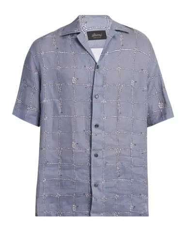 Brioni Men 's Nautical Linen Camp Shirt | Thumbnail 1