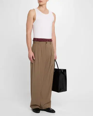 Saint Laurent Men's Cassandre Striped Shorts | Thumbnail 2 Saint Laurent Men's Cassandre Striped Shorts | Thumbnail 2