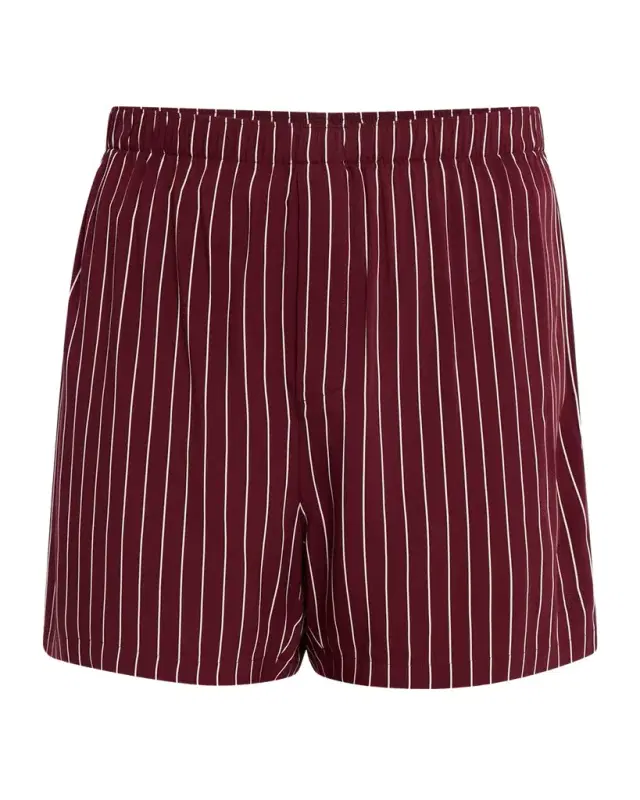 Saint Laurent Men 's Cassandre Striped Shorts
