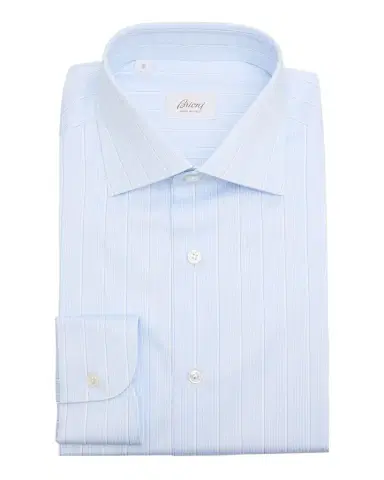 Brioni Men 's Cotton Wide Stripe Dress Shirt | Thumbnail 1