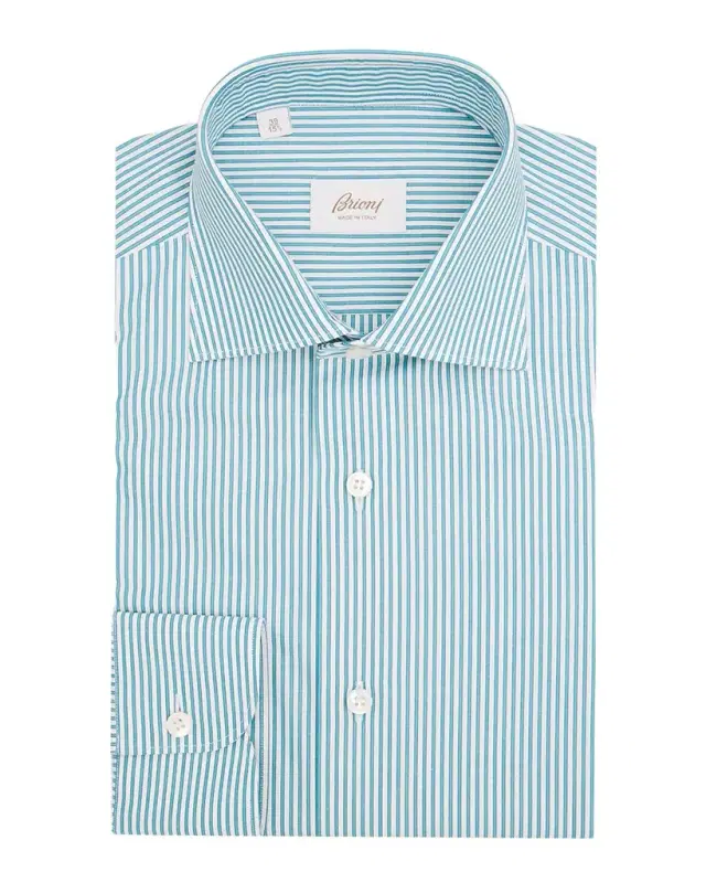 Brioni Men 's Cotton Thin Stripe Dress Shirt