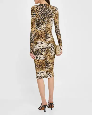 Roberto Cavalli Jaguar-Print Jersey Strappy Midi Dress | Thumbnail 3 Roberto Cavalli Jaguar-Print Jersey Strappy Midi Dress | Thumbnail 3