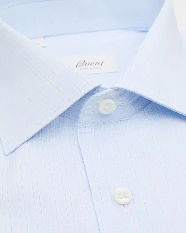 Brioni Men 's Cotton Plaid Dress Shirt | Thumbnail 2