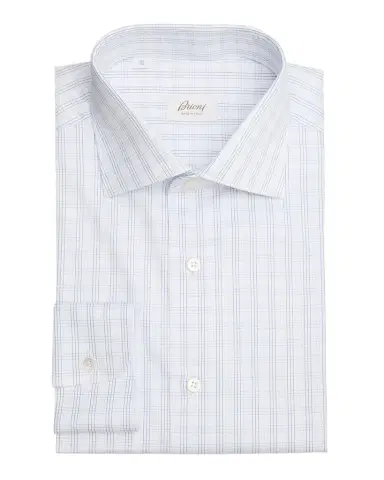 Brioni Men's Cotton Check Modern-Fit Dress Shirt | Thumbnail 1 Brioni Men's Cotton Check Modern-Fit Dress Shirt | Thumbnail 1