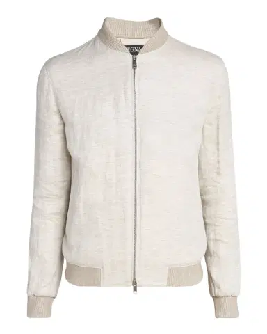 ZEGNA Men 's Oasi Lino Bomber Jacket | Thumbnail 1 ZEGNA Men 's Oasi Lino Bomber Jacket | Thumbnail 1