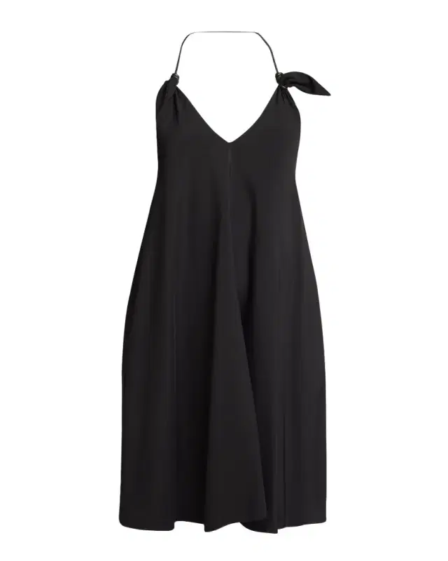Halter Leather Knot Backless Mini Dress