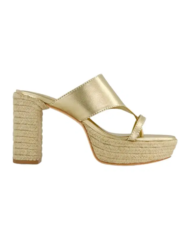 Bernardo 1946 Tera Metallic Espadrille Slide Sandals