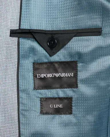 Emporio Armani Men's Bamboo Micro-Grid Textured Sport Coat | Thumbnail 6