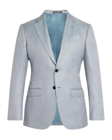 Emporio Armani Men's Bamboo Micro-Grid Textured Sport Coat | Thumbnail 1