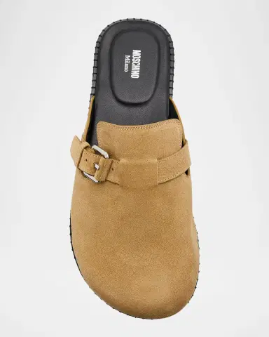 MOSCHINO Men's Suede Mules | Thumbnail 6 MOSCHINO Men's Suede Mules | Thumbnail 6