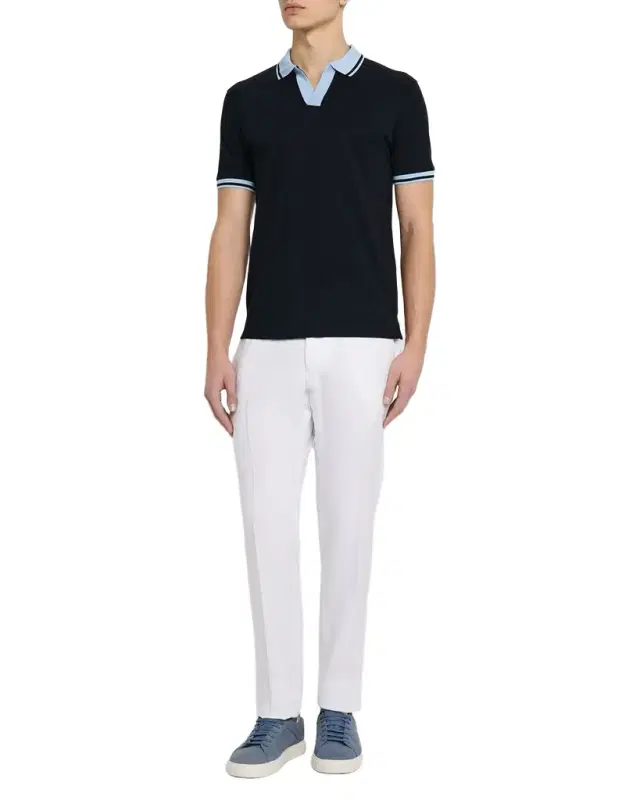 Men's Lyocell Twill Flat-Front Trousers