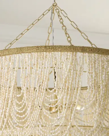 Exclusive Draped 34" 4-Light Palay Shell Chandelier | Thumbnail 2 Exclusive Draped 34" 4-Light Palay Shell Chandelier | Thumbnail 2