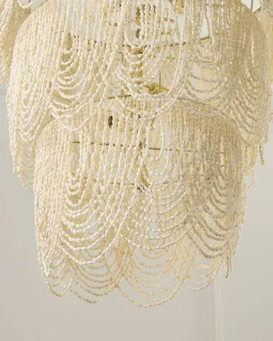 Exclusive Draped 34" 4-Light Palay Shell Chandelier | Thumbnail 3 Exclusive Draped 34" 4-Light Palay Shell Chandelier | Thumbnail 3