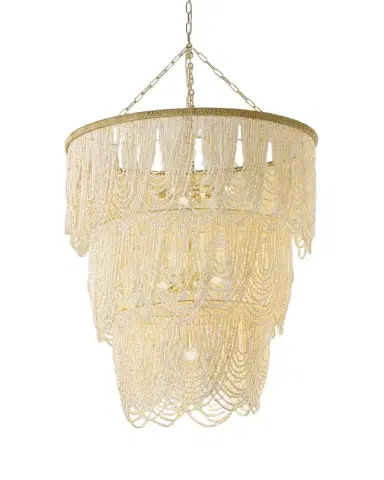 Exclusive Draped 34" 4-Light Palay Shell Chandelier | Thumbnail 1 Exclusive Draped 34" 4-Light Palay Shell Chandelier | Thumbnail 1