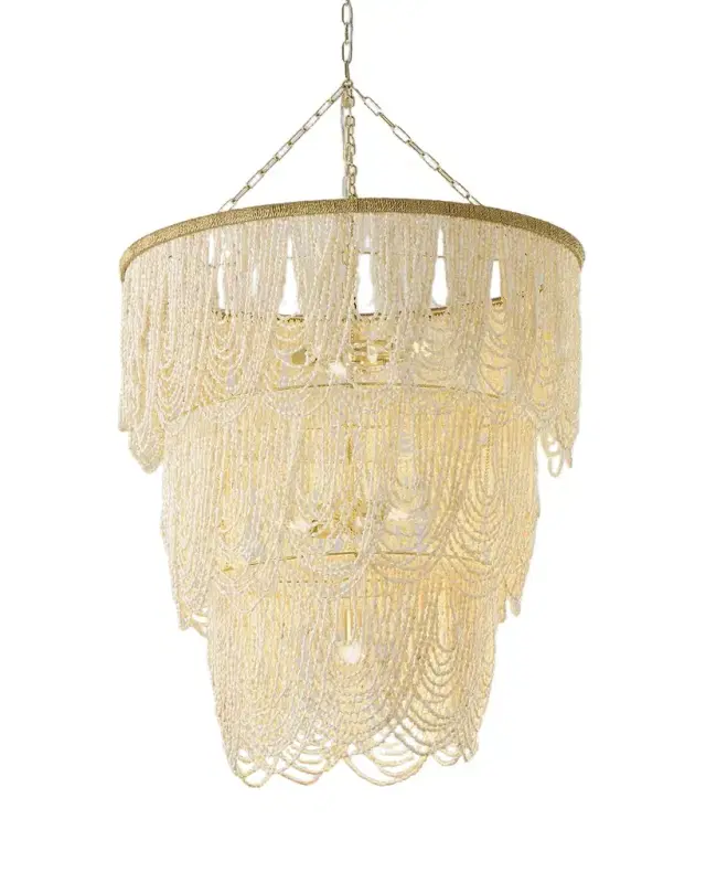 Neiman Marcus Draped 34" 4-Light Palay Shell Chandelier