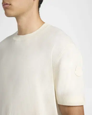 Moncler Men's Silk-Cotton Crew T-Shirt | Thumbnail 5