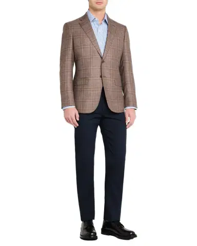 Emporio Armani Men's Textured Plaid Sport Coat | Thumbnail 1 Emporio Armani Men's Textured Plaid Sport Coat | Thumbnail 1