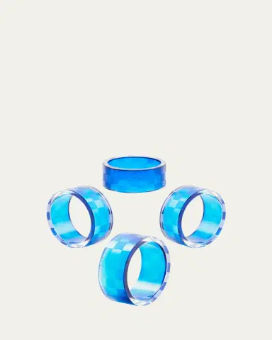 MacKenzie-Childs Navy Check Napkin Ring, Set of 4 | Thumbnail 3